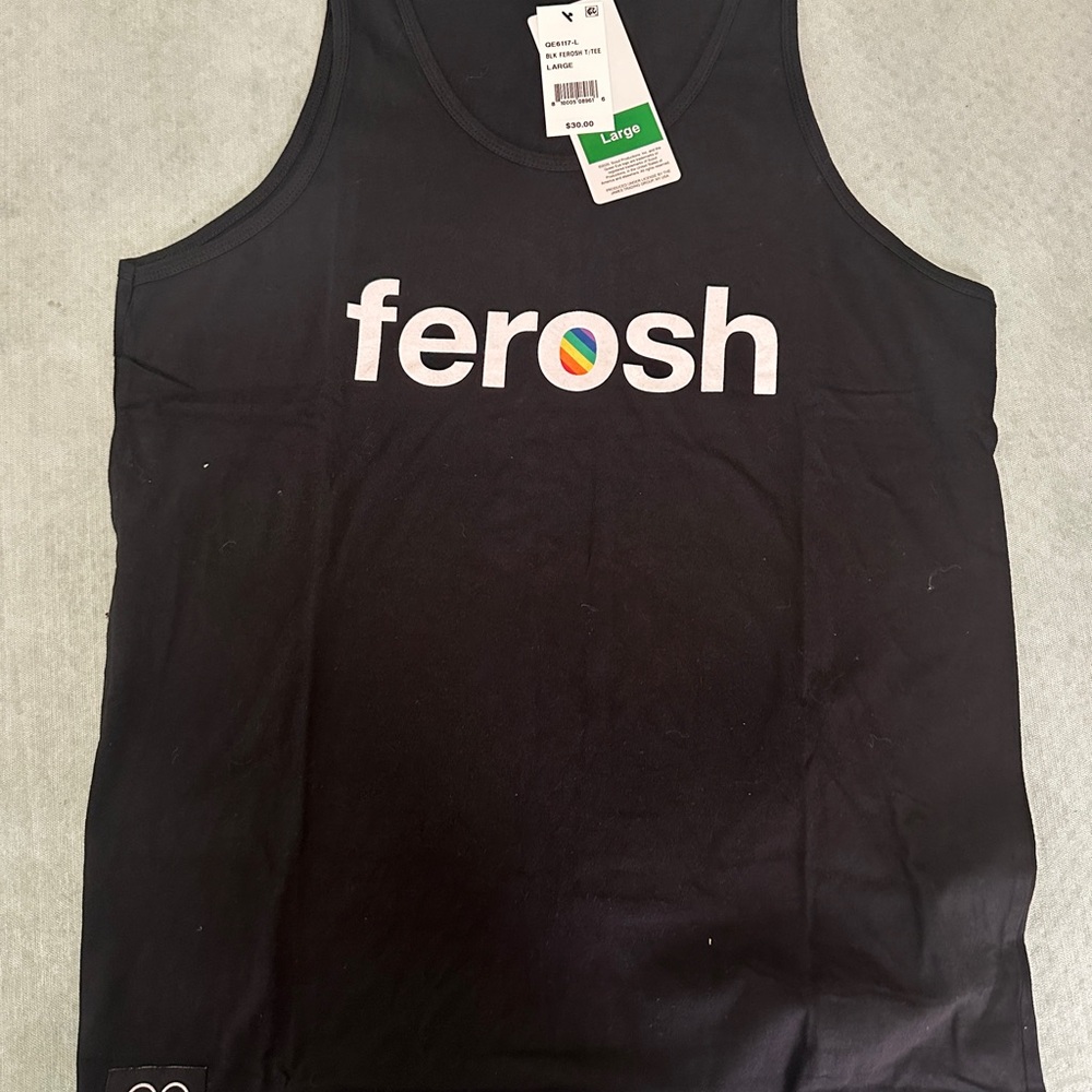 Black Ferosh Tank Top with Rounded Neckline